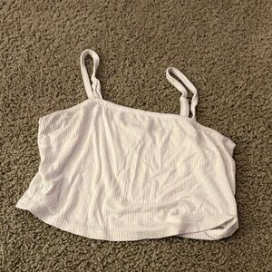 Bozzolo White Ribbed Camisole Top